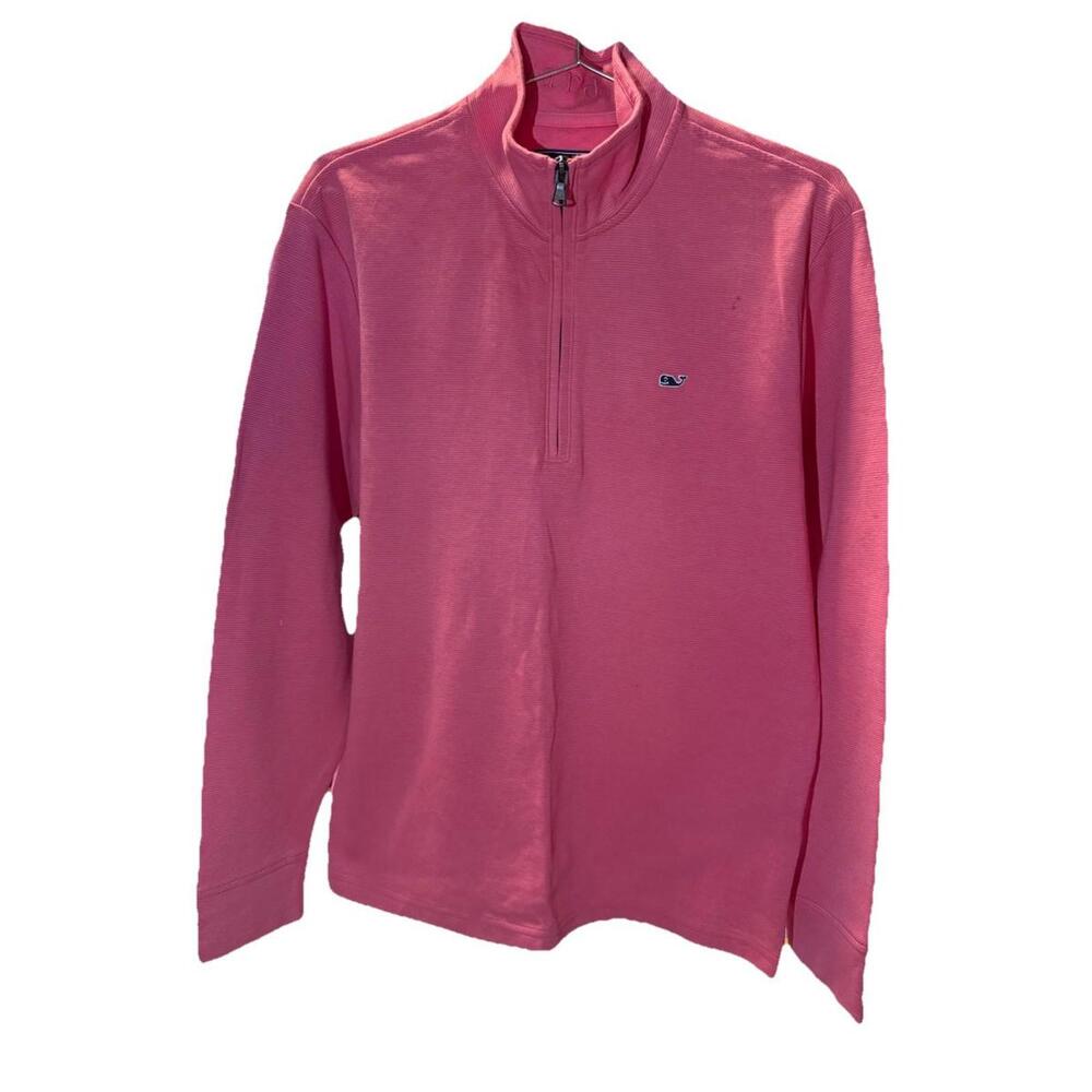 Vineyard Vines Red Quarter Zip Knit Sweater Pullover M 1E001260